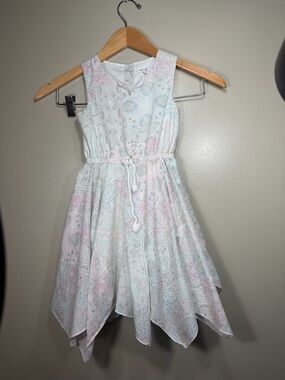 Artisan NY Girls 4T Paisley Dress Handkerchief Hem Pastel Spring
